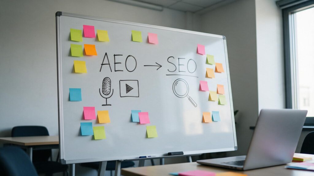 What is AEO and how does it differ from SEO?